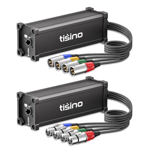 Tisino XLR إلى صندوق توزيع الثعبان لشبكة إيثرنت، زوج واحد | موسع XLR عبر إيثرنت لإضاءة مسرح DMX، وتسجيل الصوت، والصوت المباشر، متوافق مع كابلات EtherCON Cat5/Cat6 in Kuwait