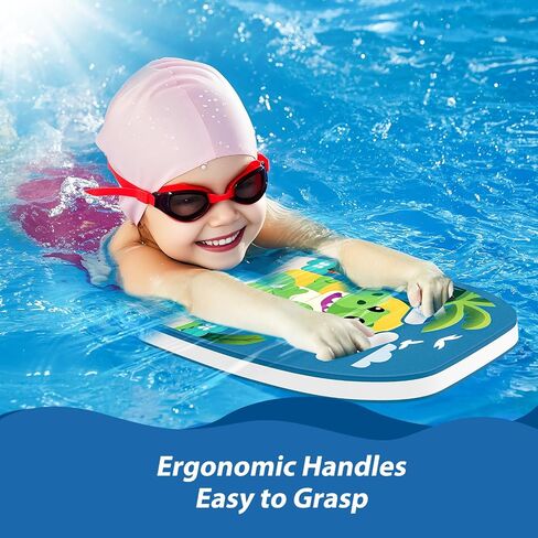 Swimming Kickboard for Kids - Cute Cartoon Dinosaur Swim Training Kick Board, Pool Exercise Aid Equipment for Children to Learn to Swim in Kuwait