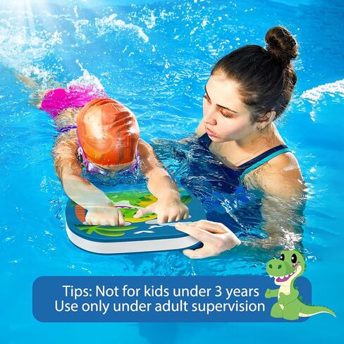 Swimming Kickboard for Kids - Cute Cartoon Dinosaur Swim Training Kick Board, Pool Exercise Aid Equipment for Children to Learn to Swim in Kuwait