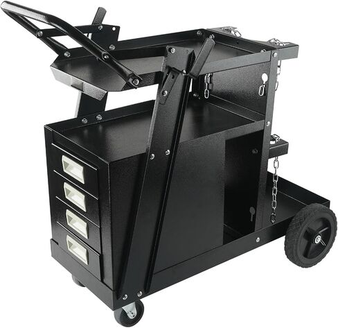 Dual Welding Cylinder Cart, Oxygen Acetylene Tank Cart with 440LBS Weight Capacity, 10-Inch Solid Wheels and Tank Storage Safety Chains, Suitable for Double 12.5-Inch Dia. Gas Cylinders in Kuwait