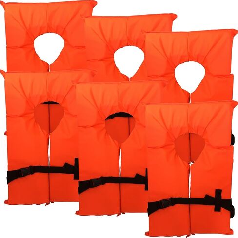 6 Pack Coast Guard Approved Life Jackets. High Visibility Color Type II Keyhole Life Vest in Classic May West Style. Compliance Flotation Device in Kuwait
