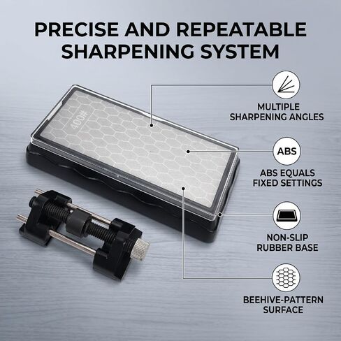 Fockety Diamond Sharpening Stone, Double Sided Diamond Whetstone Honing Guide Chisel Sharpening Jig for Chisels Planes Kitchen Tools in Kuwait