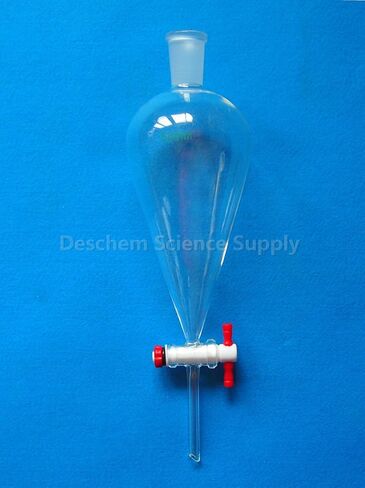 500ml,24/40,Glass Separatory Funnel,Pear Shape,PTFE Stopcock,Straight Drop Tube in Kuwait