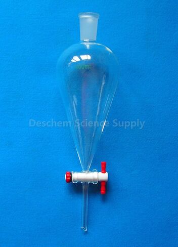 500ml,24/40,Glass Separatory Funnel,Pear Shape,PTFE Stopcock,Straight Drop Tube in Kuwait