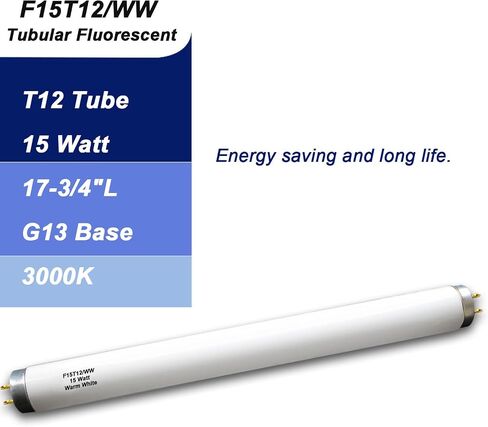 2 حزمة F15T12/K&B لمبة فلورسنت خطية 15 وات T12 بيضاء ناعمة، بديلة لـ GE10185 Philips 141465 F15T12/WW، G13 قاعدة متوسطة 2 دبوس 18 بوصة in Kuwait