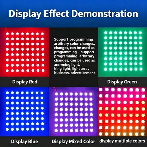 2PCS WS2812B 8x8 LED Matrix WS2812 8x8 64-Bit RGB كامل اللون 5050 LED مصباح لوحة ضوء مع إضاءة ممتازة، وحدات عرض رقمية قابلة للعنونة لمشاريع Arduino Pi in Kuwait