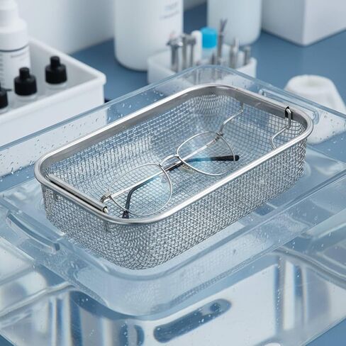 Mesh Cleaning Basket Stainless Steel Tray Fine Mesh Storage Basket with Handles Allows Thorough Cleaning Suitable for Tools Jewelry Eyewear Mechanical Parts, 2.0L, Fixed Dense in Kuwait