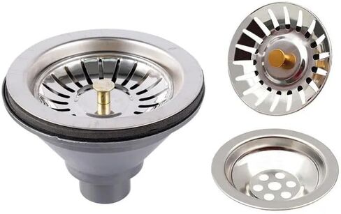 1pc Caravan Sink Drain Strainer Sink Waste Outlet 1.1/4" - 3/4" Straight Plug Hole Food Catcher Basket for Motorhome Campervan in Kuwait