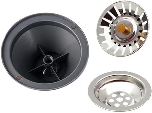 1pc Caravan Sink Drain Strainer Sink Waste Outlet 1.1/4" - 3/4" Straight Plug Hole Food Catcher Basket for Motorhome Campervan in Kuwait