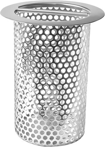 Commercial Floor Drain Strainer, 4.7 in Lip Diameter, 3.5 in Strainer Diameter, 5.9 in Height, Perforated Cylindrical Mesh, Stainless Steel Drain Basket with Carry Handle, Fit 3.94 in / 4.33 in Pipes in Kuwait