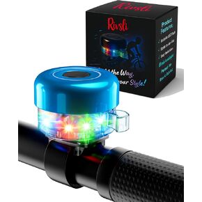 جرس دراجة مضيء بإضاءة LED للأطفال والكبار، جرس دراجة بصوت عالٍ ونقي مع 3 أوضاع إضاءة، إكسسوارات جرس دراجة بحزام قابل للتعديل قابلة لإعادة الشحن تناسب معظم دراجات المدينة والدراجات الجبلية BMX in Kuwait