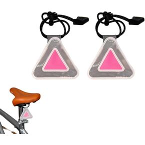 Reflective Triangle Pendant, 2PCS Stitched Reinforced Cycling Reflector with Bright Visual Effect, Reflective Triangle Sign for Evening Road Riding in Saudi Arabia