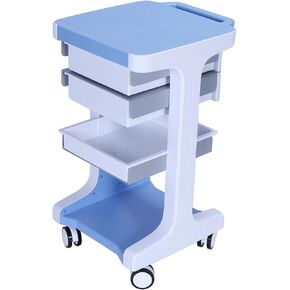 Generic 3 Tier 4 Wheels Mobile Storage Carts with 2 Drawers Dental Oral Scanner Cart Max 110LBS Load for Hospital Clinic Beauty Salon SPA Office in Kuwait