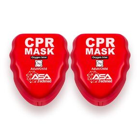ASA TECHMED Medical CPR Rescue Mask, Adult, Child & Infant Pocket Resuscitator, in Red Hard Case Kit with Belt Clip in Saudi Arabia