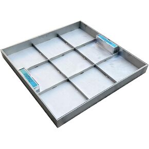 Stainless Steel Invisible Manhole Cover, Square Recessed Septic Tank Lid with Retractable Handle, Heavy Duty Flush-Fit Metal Inspection Cover for Outdoor Indoor Use, Driveway (23.62in x 23.62in) in Saudi Arabia