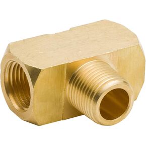 Lkq-Brass Adapter 2pcs, 1/8" 1/4" 3/8" 1/2" 3 Way Brass Hose Tube Fitting, Tee Joint With NPT Female And Male Thread, Garden Hose Connector(1/4") in Kuwait