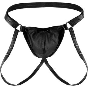 Men's PU Leather Jockstrap Underwear Harness, Adjustable Buckle, 4 Colors in Kuwait