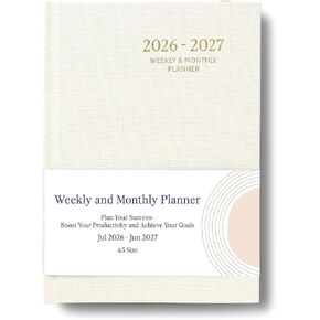 2026 Planner - Weekly and Monthly Planner, January 2026 - December 2026, Linen Hardcover, 2026 Calendar Planner Book with Tabs, Aesthetic, Perfect for Office Home School Supplies (Beige, A5) in Kuwait
