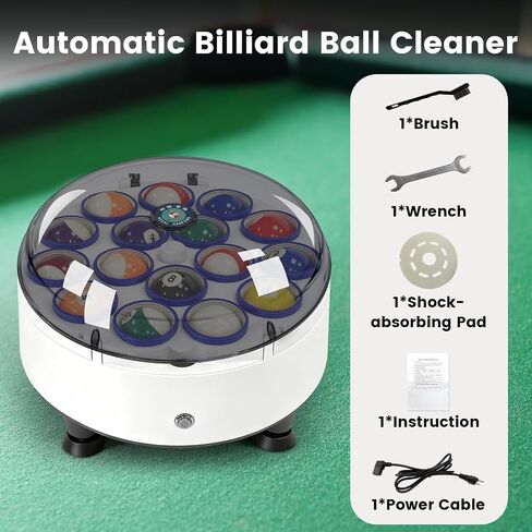 منظف ​​كرات البلياردو المطور، منظف وملمع كرات البلياردو الأوتوماتيكي، تلميع كرات البلياردو لـ 16 بلياردو وسنوكر، آلة تنظيف كرات البلياردو، 110 فولت in Kuwait