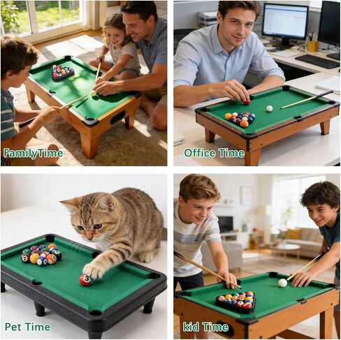 CEYAZYE 16Pcs Mini Billiard Balls Set, 25mm/0.98in Small Tabletop Pool Table Balls with Triangle Ball Rack, Resin Children Pool Ball for Kid's Table, Indoor Game Toy, Travel & Family Fun in Kuwait