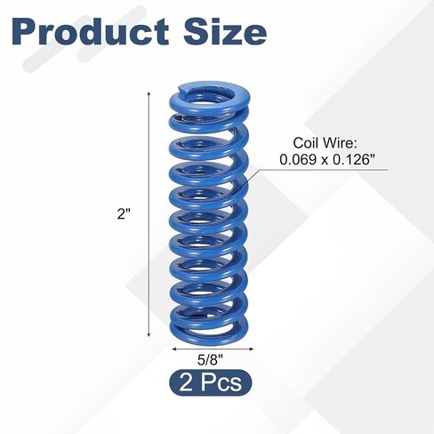 uxcell 2 Pcs Blue Compression Springs, 5/8" OD, 2" Length, Light Load 3D Printer Compression Mould Die Springs for Mechanical Equipment Printer Accessories (0.069"x0.126" Coil Wire) in Kuwait