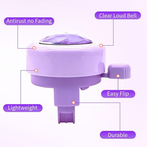 CHILDHOOD Bike Bell for Kids, Purple Gem Bike Accessories for Boys and Girls in Kuwait