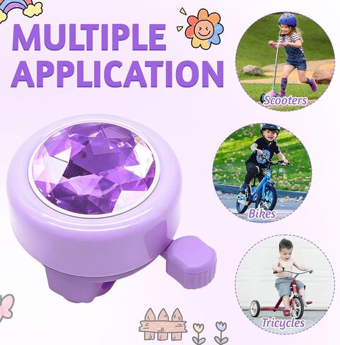 CHILDHOOD Bike Bell for Kids, Purple Gem Bike Accessories for Boys and Girls in Kuwait