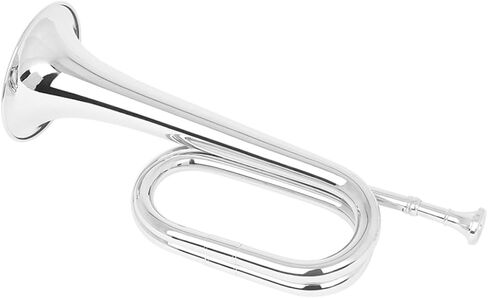 SEWACC Copper Bugle Trumpet for Beginners with Polishing and Rust Prevention, Silver Band Bugle for Students and Orchestra Wind Instrument, for School Band Practice in Kuwait