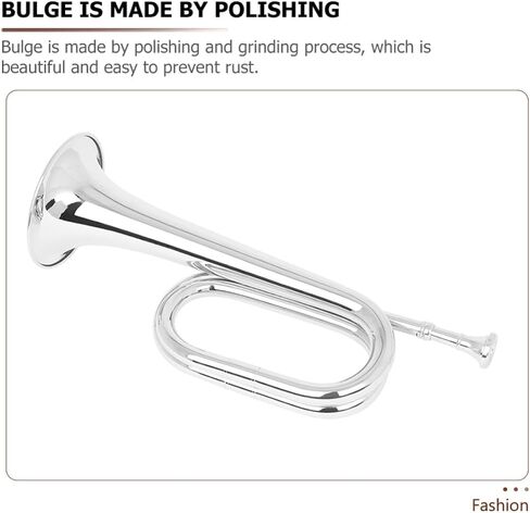 Healeved Copper Bugle Trumpet Silver Band Instrument for Beginners and Students, Easy to Operate and Carry for School, Orchestra, and Outdoor Use in Kuwait