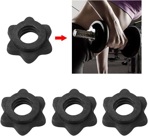 2pairs Dumbbell Collars, 1inch Weight Lifting Spinlock Collars, Nonsli-p Dumbbell Hex Nut Barbell Collar Clamps Replacement Parts for Fitness Training in Kuwait