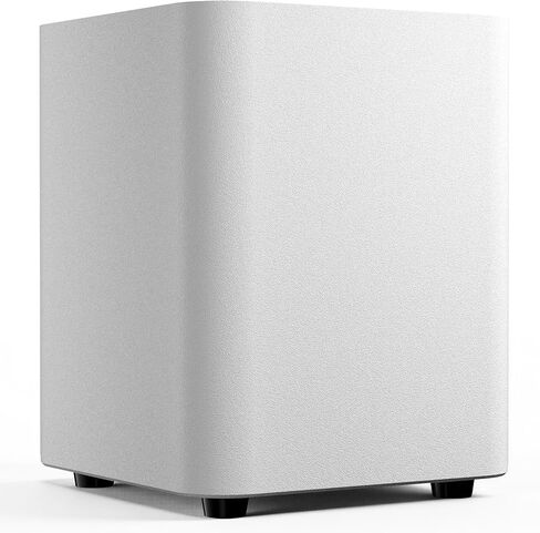 Ortizan Compact 60W Active Subwoofer, 5.24" Long-Throw Woofer with Deep Bass Extension, Class D Amplifier & Vibration Pads for Desktop Gaming and Studio Audio, White in Kuwait
