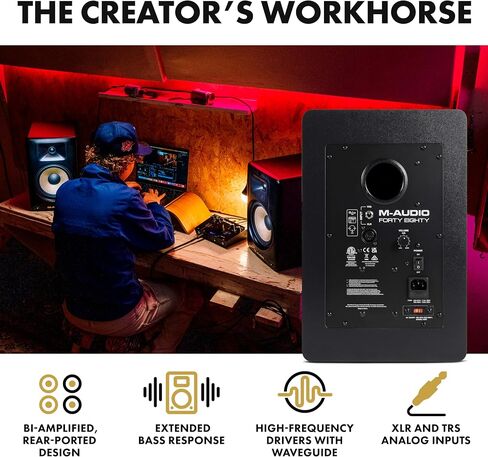 M-AUDIO Forty Eighty 8" Studio Monitor Speaker for Production and Mixing with Precision DSP Crossover, EQ, Control App and Bluetooth in Kuwait