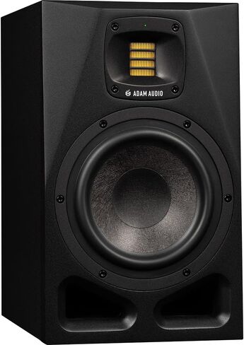 شاشة استوديو ADAM Audio A7V مقاس 7 بوصات، حزمة AMS-A7V سوداء (زوج) مع وسادات عزل Focusound 2 حزمة صوتية عالية الكثافة، 2X OnStage 25ft XLR Cable + 2X 10ft Balanced XLR إلى TRS Cable in Kuwait