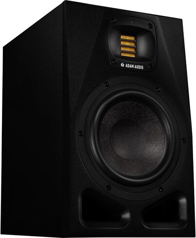 شاشة استوديو ADAM Audio A7V مقاس 7 بوصات، حزمة AMS-A7V سوداء (زوج) مع وسادات عزل Focusound 2 حزمة صوتية عالية الكثافة، 2X OnStage 25ft XLR Cable + 2X 10ft Balanced XLR إلى TRS Cable in Kuwait