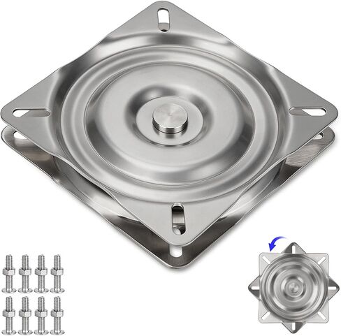 QualyQualy 304 Stainless Steel Boat Seat Swivel, 360° Rotation, Heavy Duty Boat Seat Mount – Fits 4.5"–6" Pedestals, Jon Boat, Bar Stool, RV, Mounting Screws Included in Kuwait