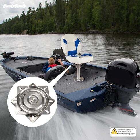 QualyQualy 304 Stainless Steel Boat Seat Swivel, 360° Rotation, Heavy Duty Boat Seat Mount – Fits 4.5"–6" Pedestals, Jon Boat, Bar Stool, RV, Mounting Screws Included in Kuwait