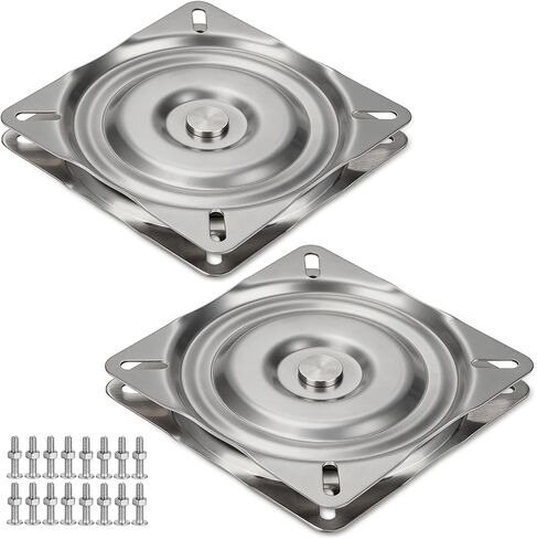 QualyQualy 304 Stainless Steel Boat Seat Swivel, 360° Rotation, Heavy Duty Boat Seat Mount – Fits 4.5"–6" Pedestals, Jon Boat, Bar Stool, RV, Mounting Screws Included in Kuwait
