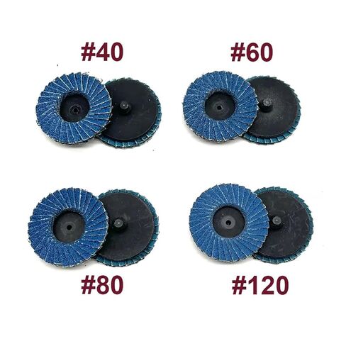 5Pcs 2 inch Roll Lock Quick Change Flap Discs for Die Grinder Zirconia Flat 40/60/80/120 Grit Grinding Wheels Sanding Disc(120 Grit 5PCS) in Kuwait