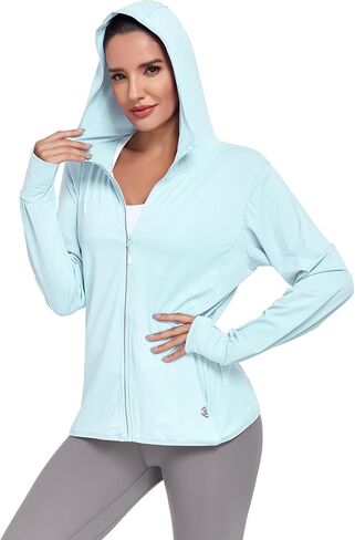 VUTRU Women's UPF 50+ Sun Protection Hoodie Jacket Lightweight Long Sleeve Sun Shirt with Pocket for Hiking Outdoor in Kuwait