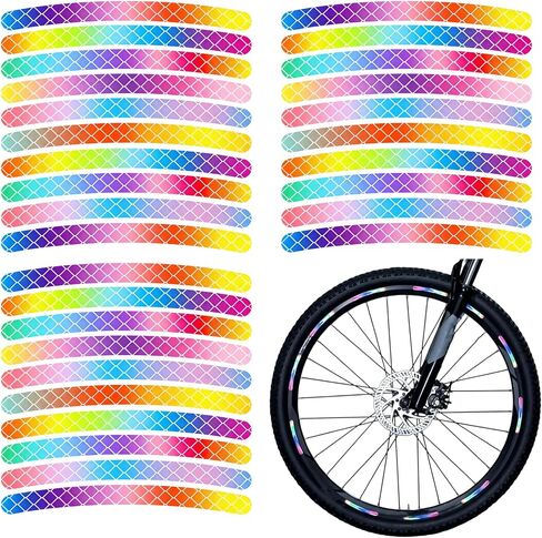 Bicycle Reflectors Stickers, 30 Pack Reflective Decals for Bikes, High Visibility Night Riding Safety in Kuwait