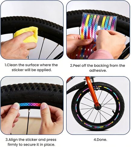Bicycle Reflectors Stickers, 30 Pack Reflective Decals for Bikes, High Visibility Night Riding Safety in Kuwait