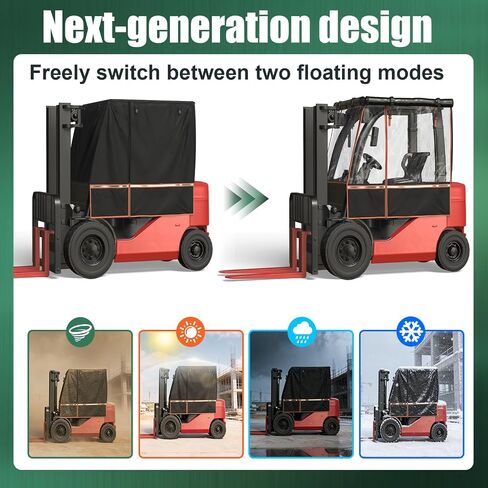 2026 Upgraded Forklift Cover, EVA Transparent Material, UV Protection, 600D Oxford Cloth for Outdoor Indoor Forklift，57" Top 45" L x 40" W x 52" H, Fit Forklift up to 6000 lb in Kuwait