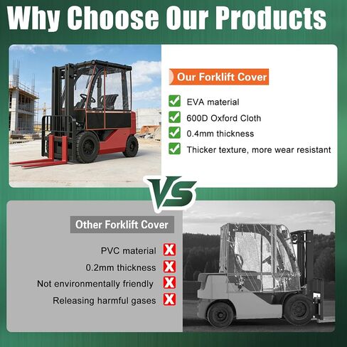 2026 Upgraded Forklift Cover, EVA Transparent Material, UV Protection, 600D Oxford Cloth for Outdoor Indoor Forklift，57" Top 45" L x 40" W x 52" H, Fit Forklift up to 6000 lb in Kuwait
