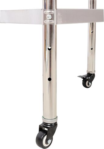 Commercial Stainless Steel Prep Table 24" x 15" - 440lb Capacity Heavy Duty Worktable with Backsplash, Adjustable Shelf & 4 Locking Casters for Restaurant Kitchen, Bakery, Food Prep Station in Kuwait