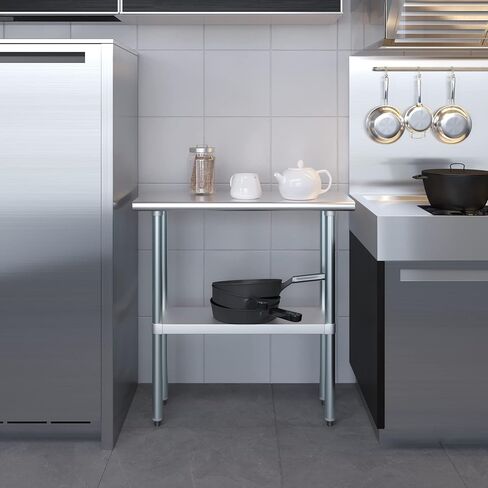 KPS Commercial Stainless Steel Food Prep Work Table – 14" x 30" | NSF Certified | Heavy-Duty Utility Table for Kitchen, Restaurant, Garage, Laundry in Kuwait