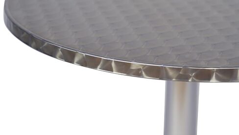 BTEXPERT Indoor Outdoor 27.5" Round Restaurant Table for Patio Stainless Steel Silver Aluminum Dining Furniture with Base in Kuwait