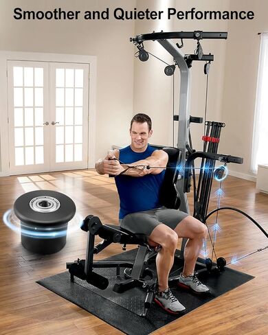 6PCS Rolling Seat Trolley Wheels Compatible with Bowflex Home Gym Blaze Classic Elite Motivator2 Pr1000 Sport Conquest Ultimate2 Schwinn Comp Revolution, Sliding Seat Bracket Roller in Kuwait