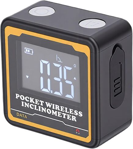 LiebeWH Digital Inclinometer Bluetooth Angle Finder, USB C Rechargeable Electronic Angle Meter with Magnetic V Groove Base, 0.2 Degree Accuracy Backlit Display for Woodworking Construction in Kuwait