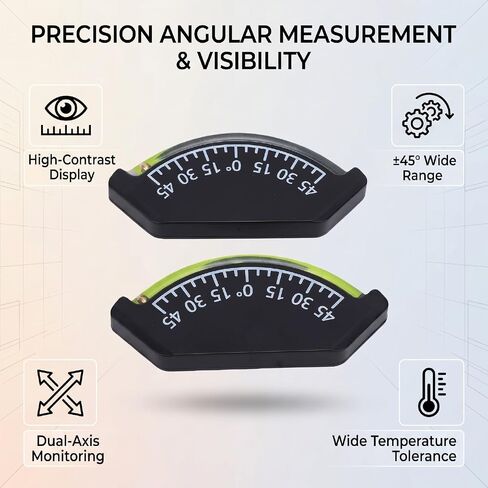 Level Gauge, 45 Degree Wide Range Car Inclinometer Gauge Bubble, High Contrast Display Spirit Level Trailer Leveling for Boat RV Truck Off Road Vehicle in Kuwait