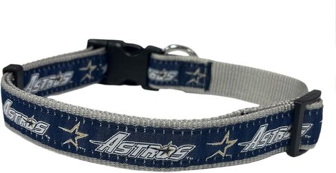 طوق MLB PET للكلاب من هيوستن أستروس بألوان قوس قزح، طوق فريق البيسبول X-Large للكلاب والقطط. طوق للكلاب والقطط لامع وملون مرخص من MLB in Kuwait